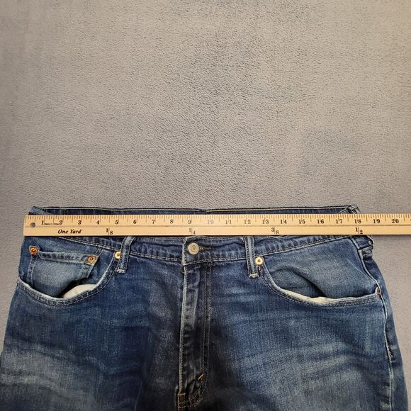 Levis 541 Jeans Mens 36x30 Blue Straight Leg Denim Distressed Stretch - Picture 10 of 12